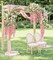 Pink Hanging Flowers Artificial Plants 3Pcs Fake Wisteria Vine Garland Decorations(Pink)